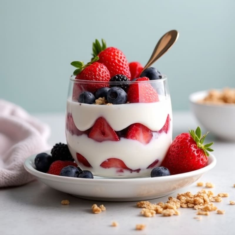Greek Yogurt Protein Parfait with Mixed Berries
