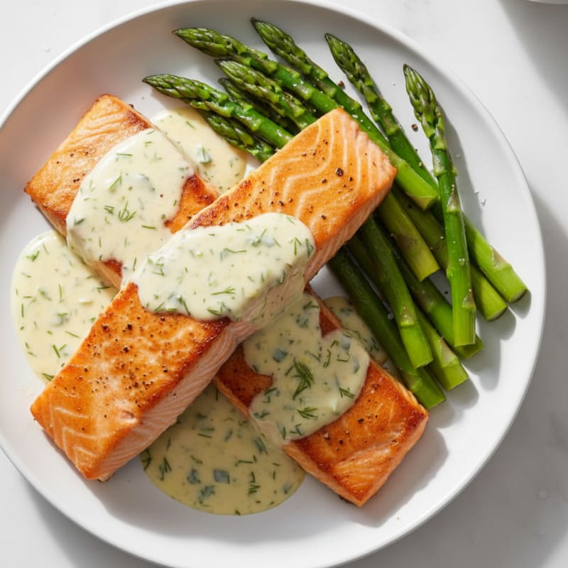 Pan-Seared Salmon with Lemon-Dill Sauce