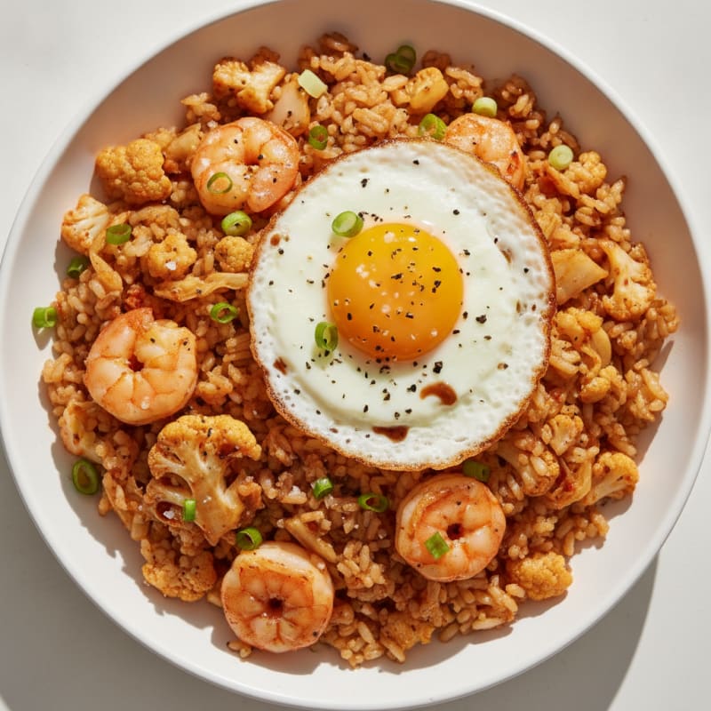 Kimchi Fried Rice with Fried Egg