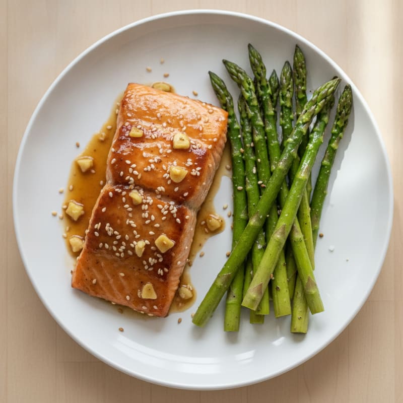 Teriyaki Glazed Salmon with Roasted Asparagus