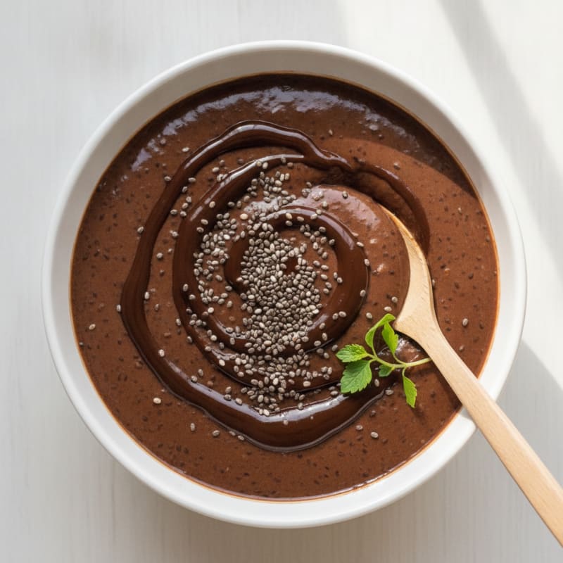 Silky Chocolate Protein Pudding with Chia Seeds