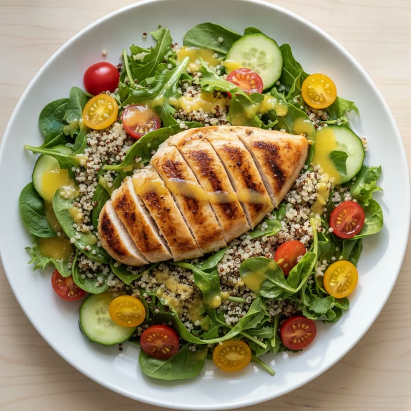 Grilled Chicken and Quinoa Salad with Fresh Greens