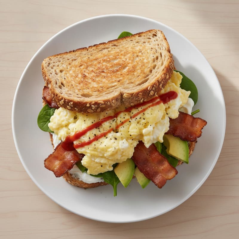 High-Protein Sprouted Grain Bacon and Egg Sandwich