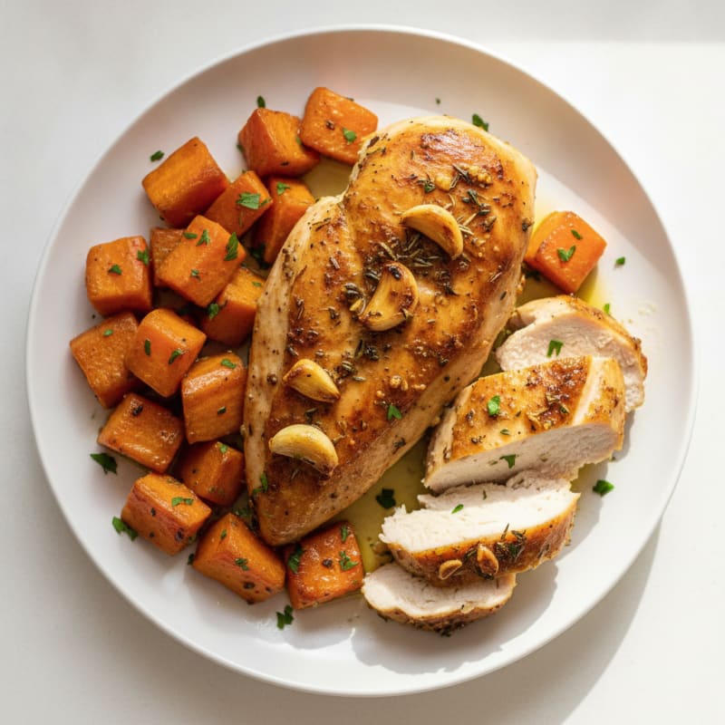 Garlic Herb Roasted Chicken with Root Vegetables