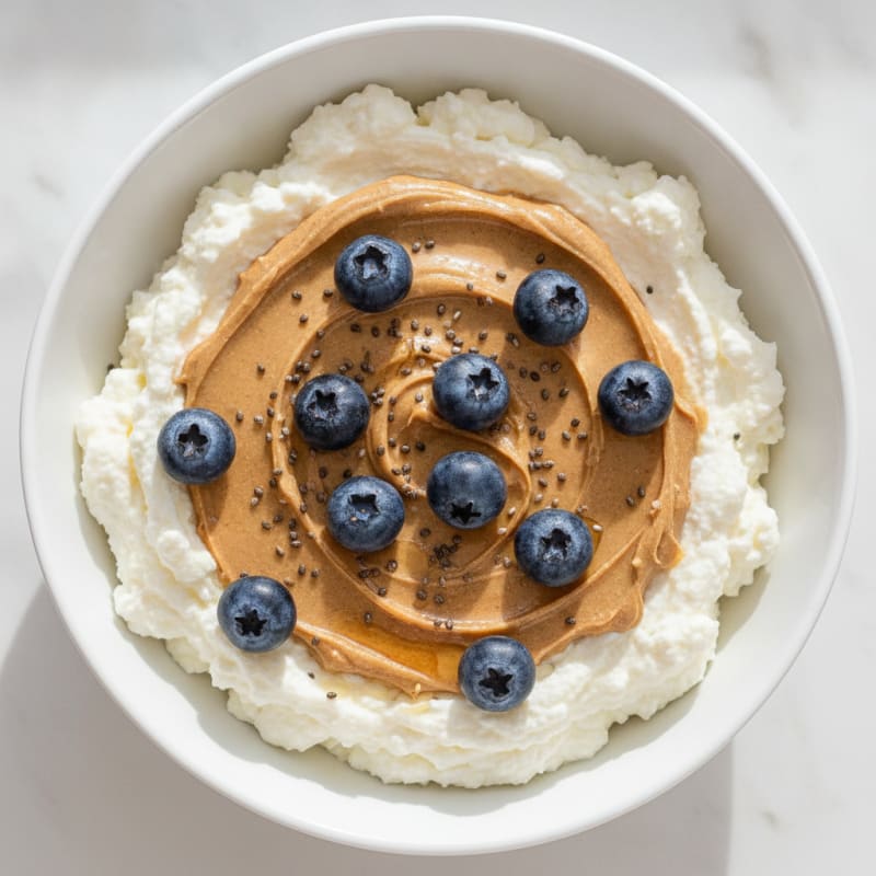 Creamy Cottage Cheese Protein Pudding with Almond Butter