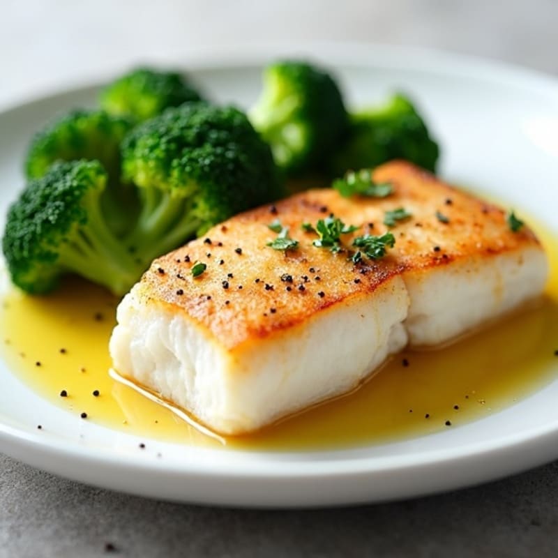 Seared Cod with Steamed Broccoli
