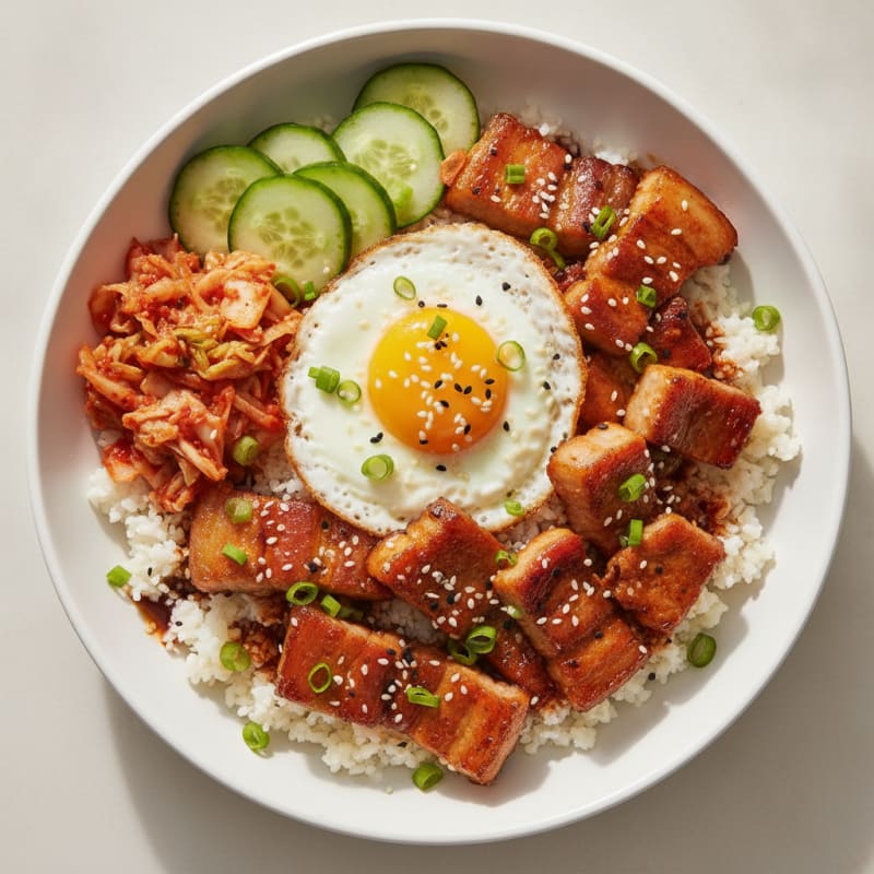 Spicy Gochujang Pork Belly Bowl