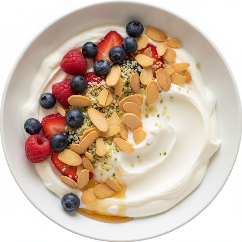Creamy Greek Yogurt Bowl with Mixed Berries and Toasted Almonds