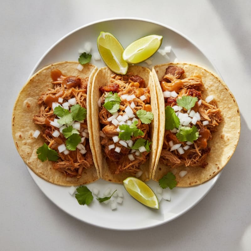 Slow-Cooked Pork Carnitas Street Tacos