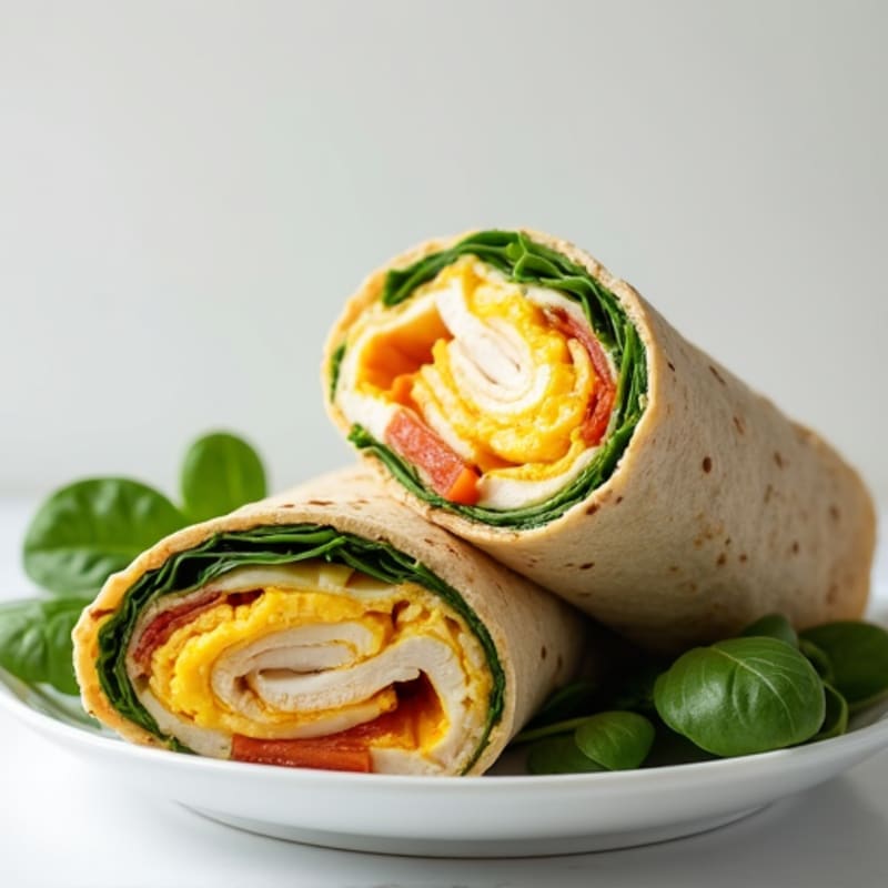 Turkey and Egg White Wrap with Spinach