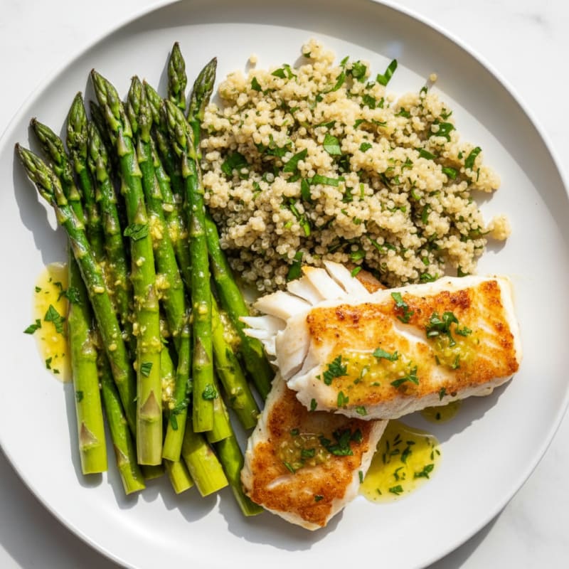 Lemon Herb Baked Cod with Asparagus