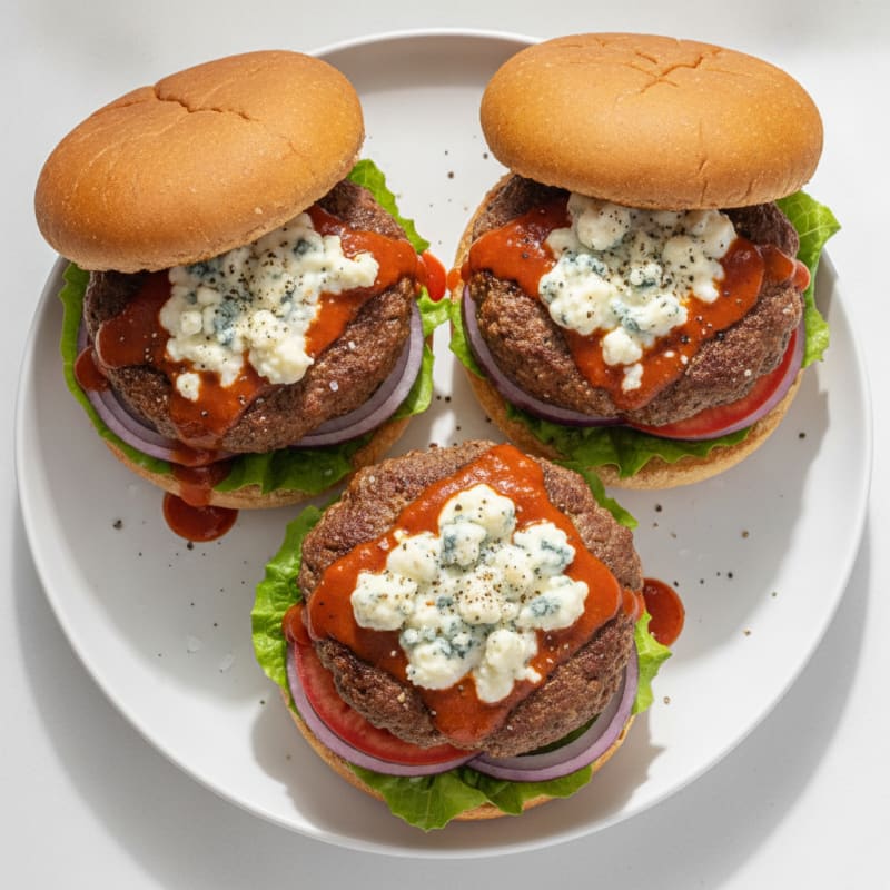 Buffalo Blue Cheese Burgers