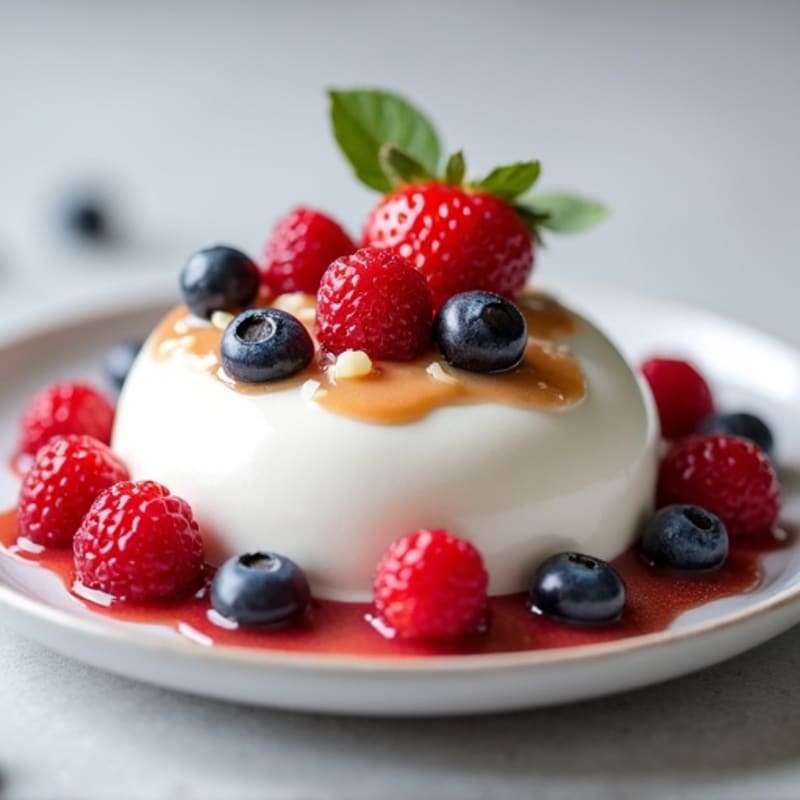 Silky Greek Yogurt Protein Mousse with Mixed Berries