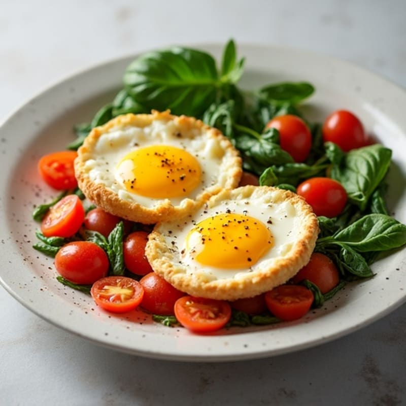 Fluffy Baked Eggs with Roasted Vegetables