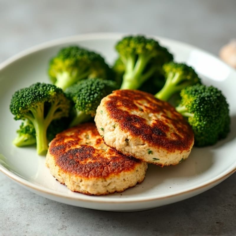 Seared Turkey Patties with Roasted Broccoli