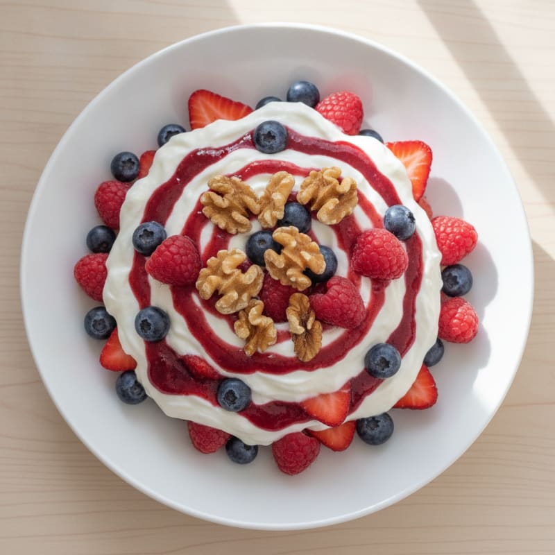 Greek Yogurt Protein Parfait with Mixed Berries