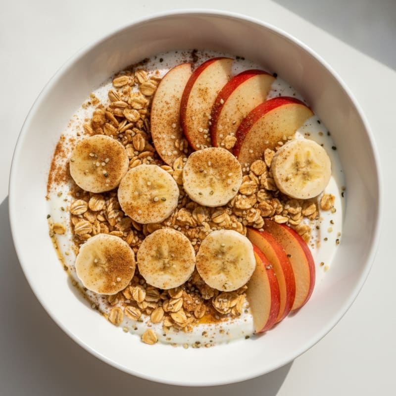 Apple Banana Yogurt Oats Bowl