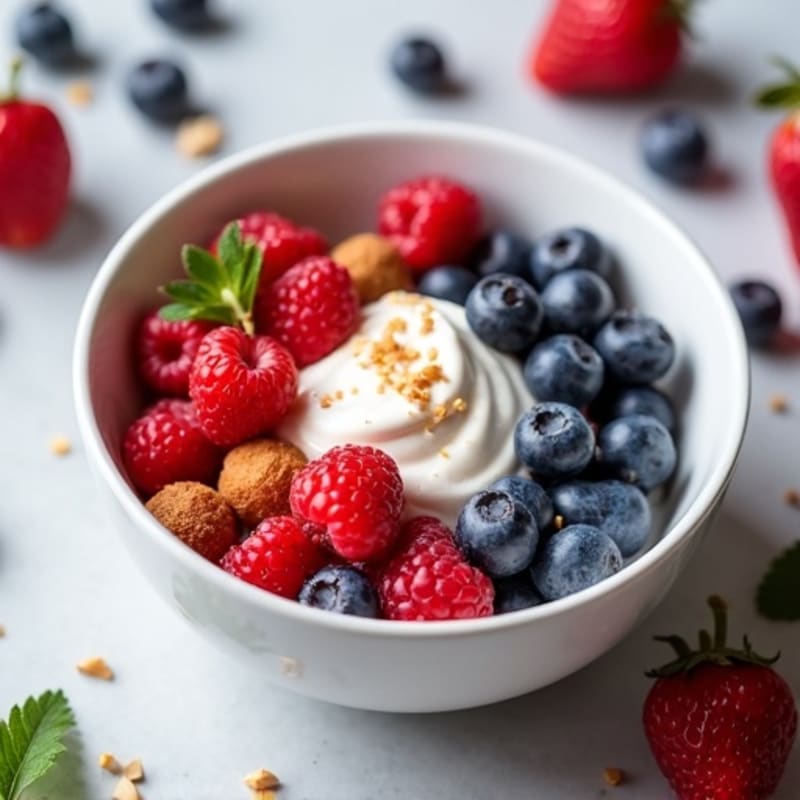 Silky Greek Yogurt Protein Bowl with Mixed Berries and Almond Butter