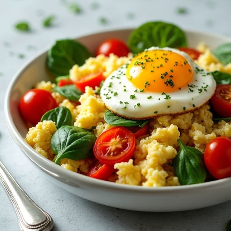 Fluffy Egg and Veggie Scramble with Fresh Herbs