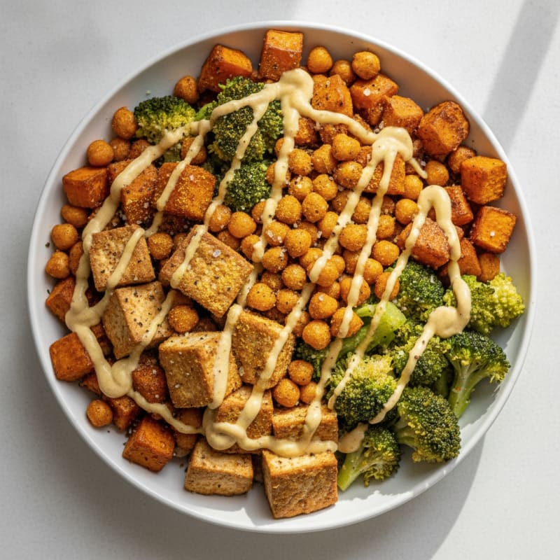 Roasted Sweet Potato and Chickpea Buddha Bowl