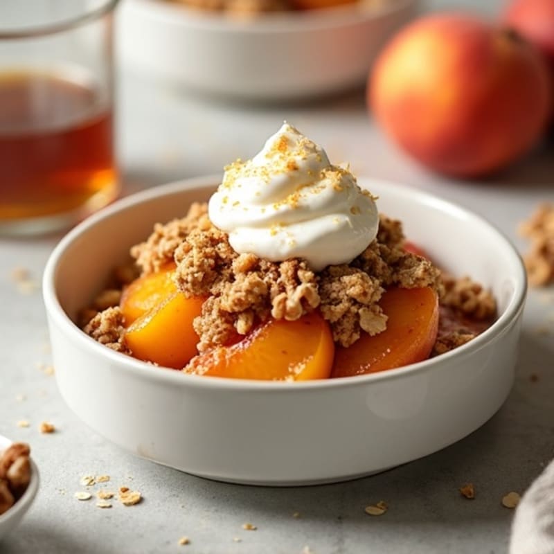 Baked Peaches with Crispy Oat Crumble