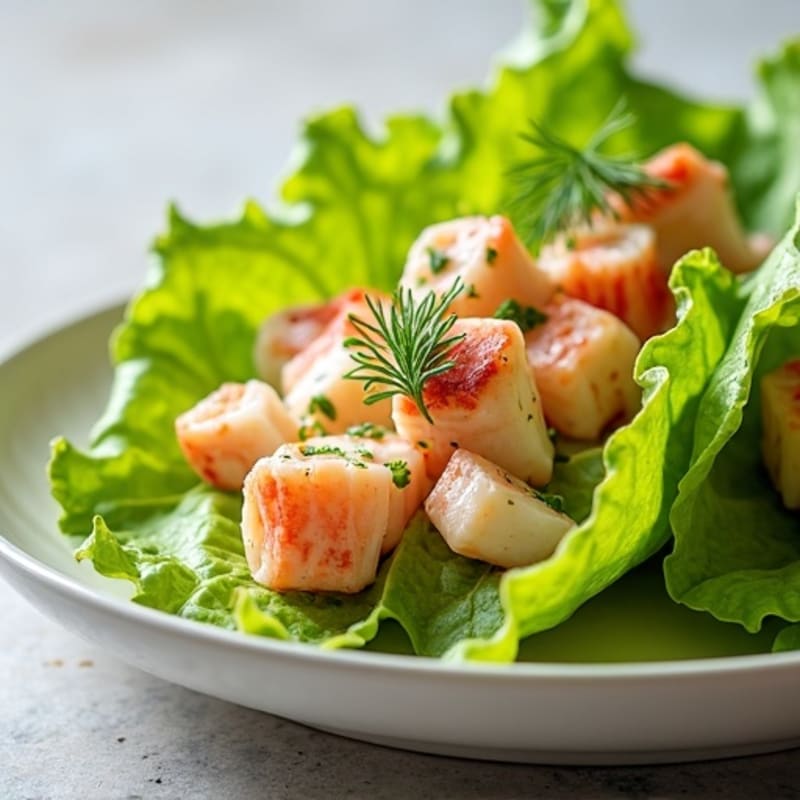 Lobster Lettuce Wraps with Creamy Lemon-Herb Dressing