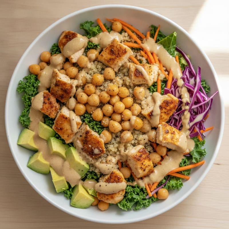 Rainbow Buddha Bowl with Tahini Dressing