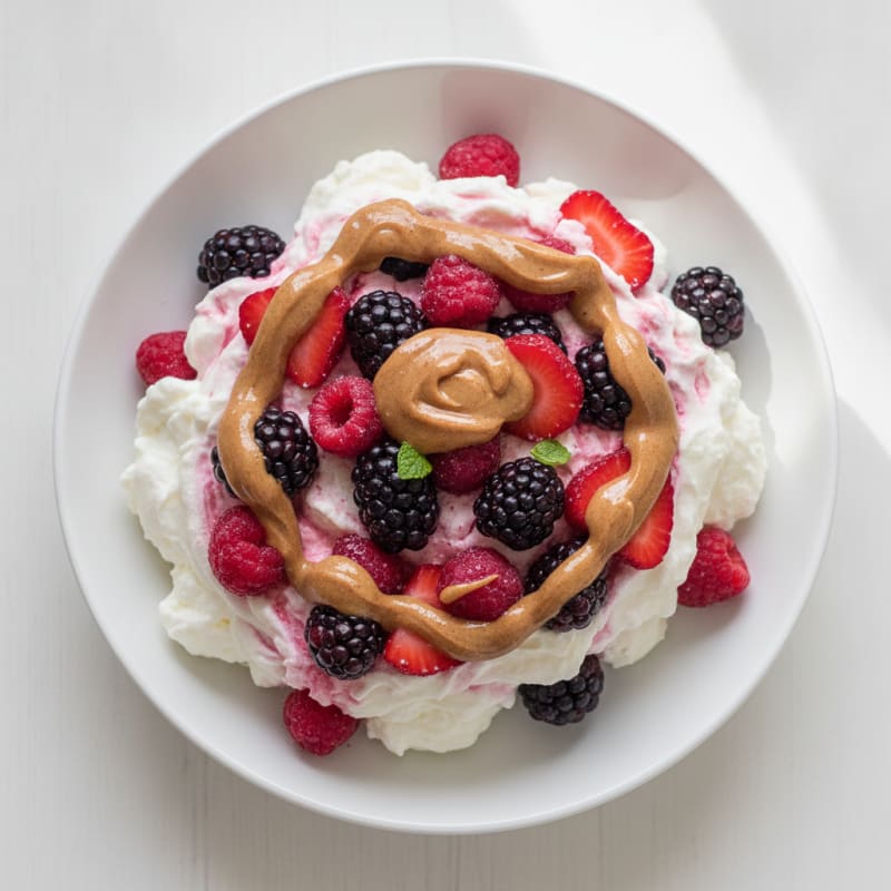 Greek Yogurt Protein Mousse with Mixed Berries