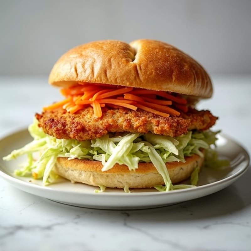 Crispy Baked Chicken Sandwich with Creamy Slaw