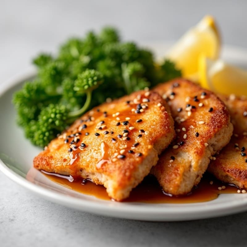 Crispy Baked Chicken with Sticky Sesame-Ginger Sauce