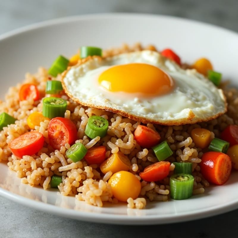 Healthy Chicken Fried Rice with Crispy Vegetables