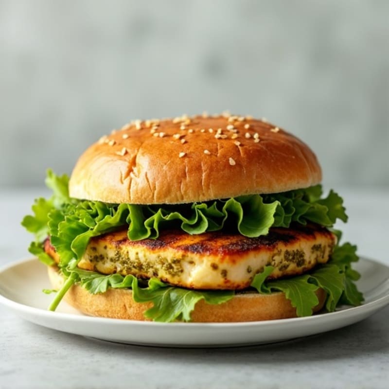Herb-Pesto Grilled Chicken Sandwich with Fresh Greens