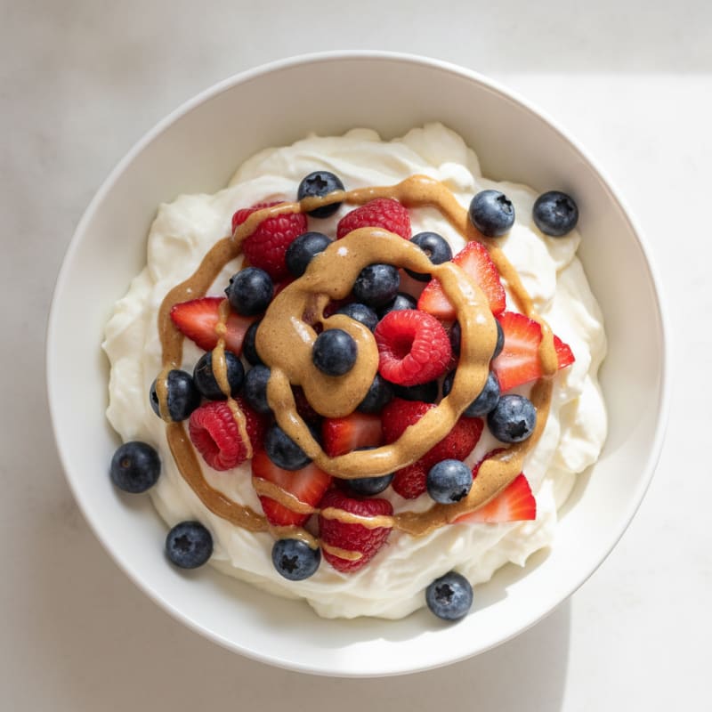 Silky Greek Yogurt Protein Pudding with Mixed Berries