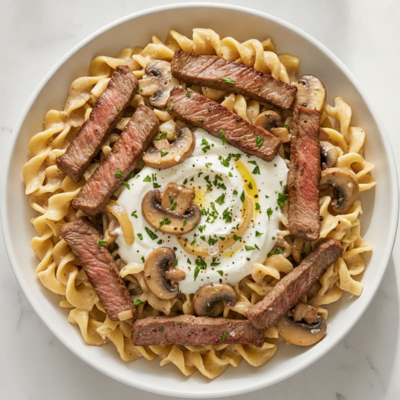 Classic Beef Stroganoff with Egg Noodles