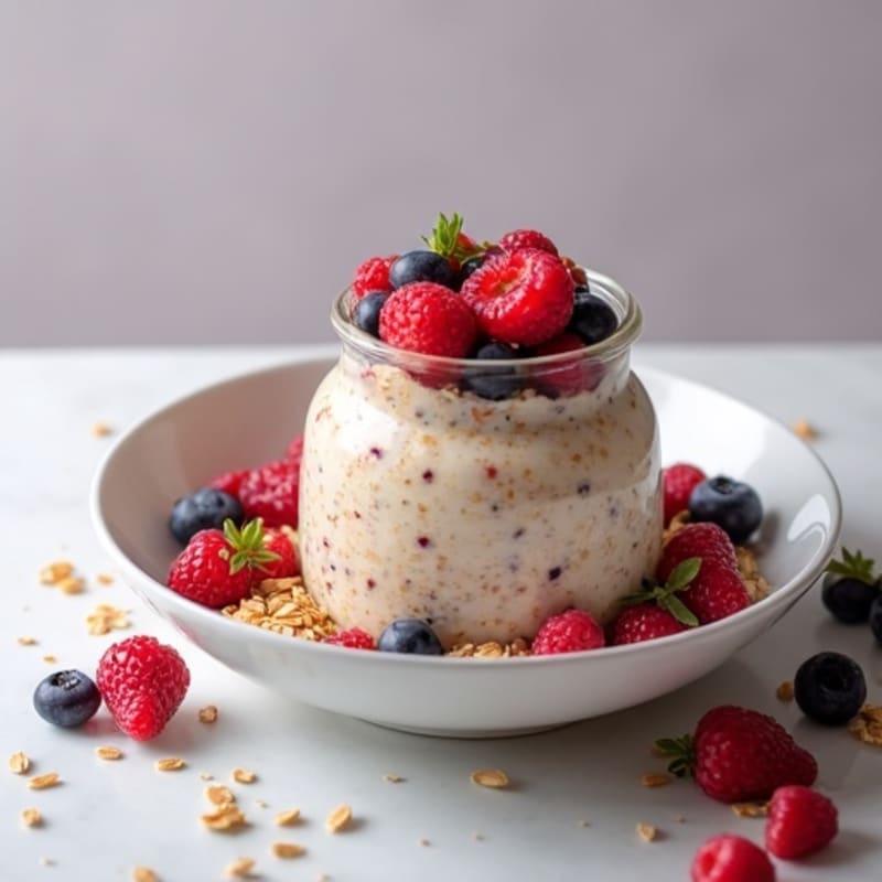 Vanilla-Berry Protein Overnight Oats
