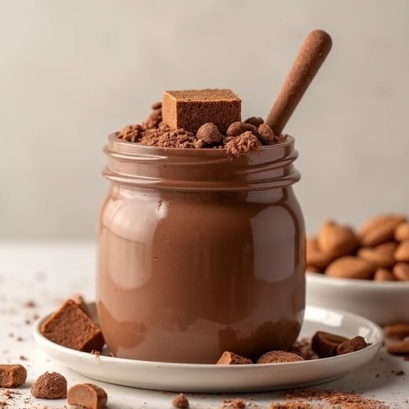 Silky Chocolate Protein Pudding with Almond Butter