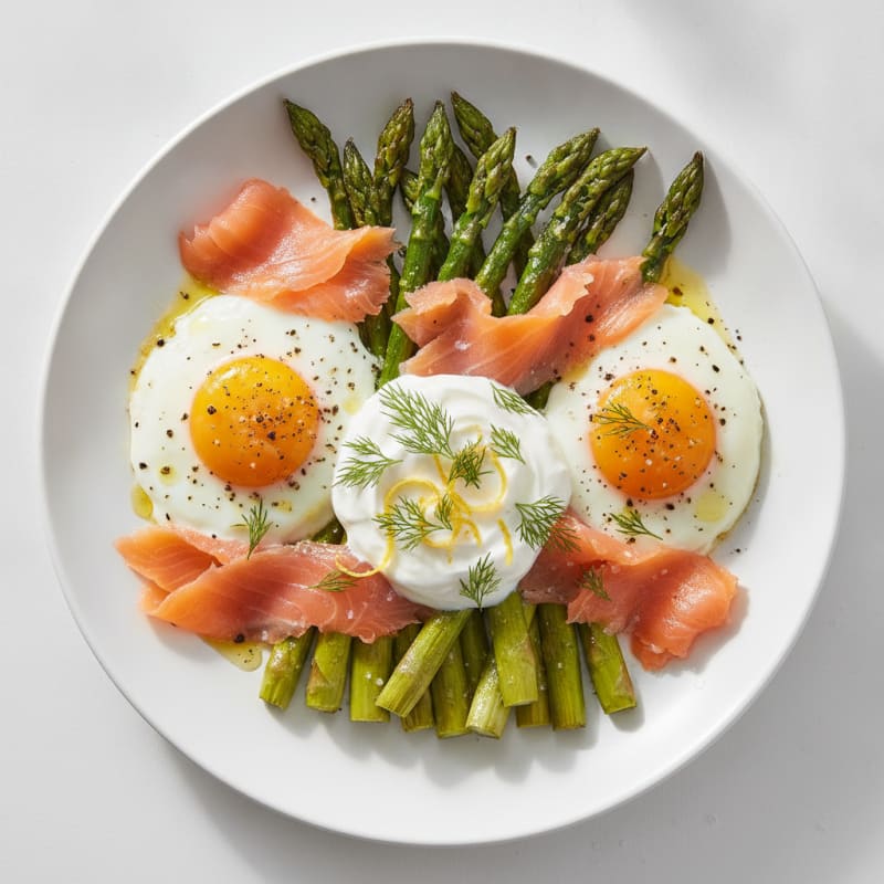 Baked Eggs with Roasted Asparagus