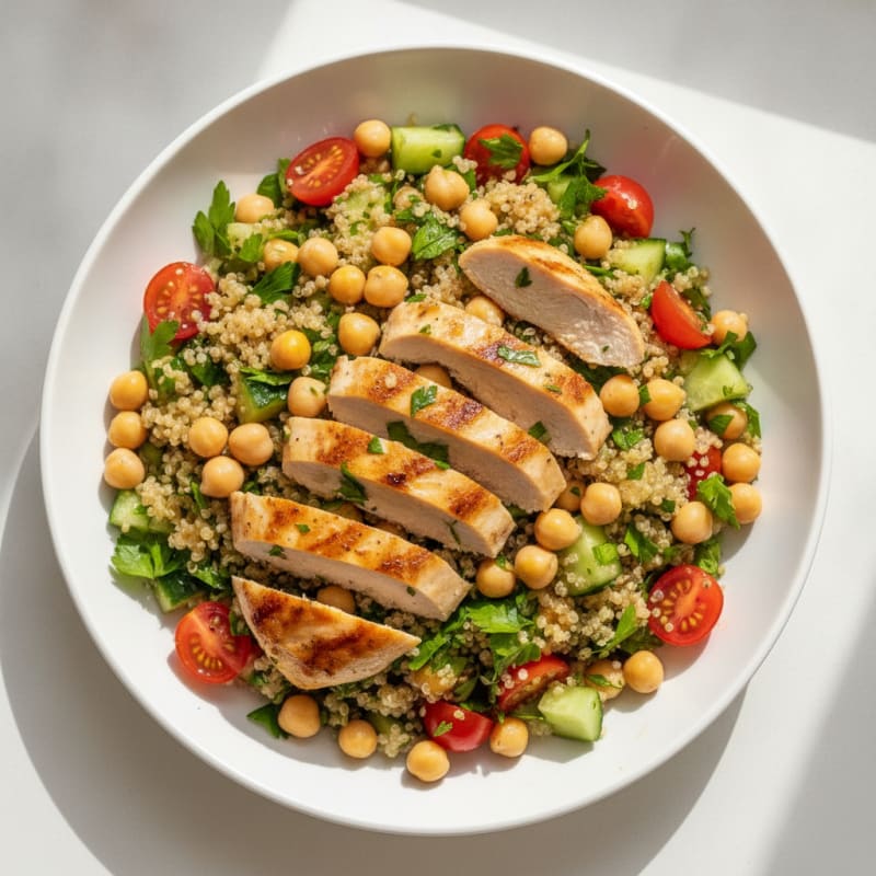 Quinoa and Chickpea Salad with Lemon-Herb Vinaigrette