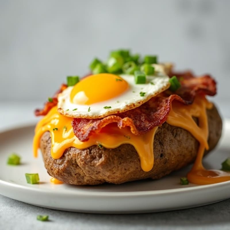 Loaded Baked Potatoes with Crispy Bacon and Creamy Cheese