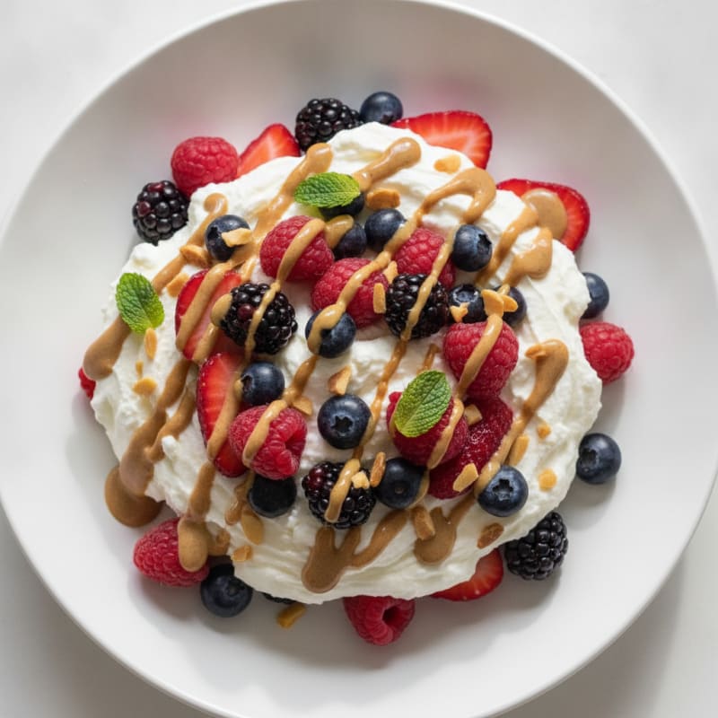 Silky Greek Yogurt Protein Mousse with Mixed Berries