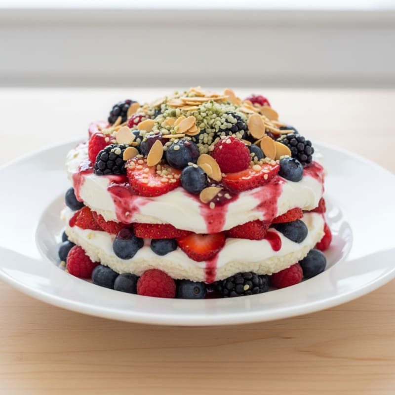 Greek Yogurt Protein Parfait with Mixed Berries