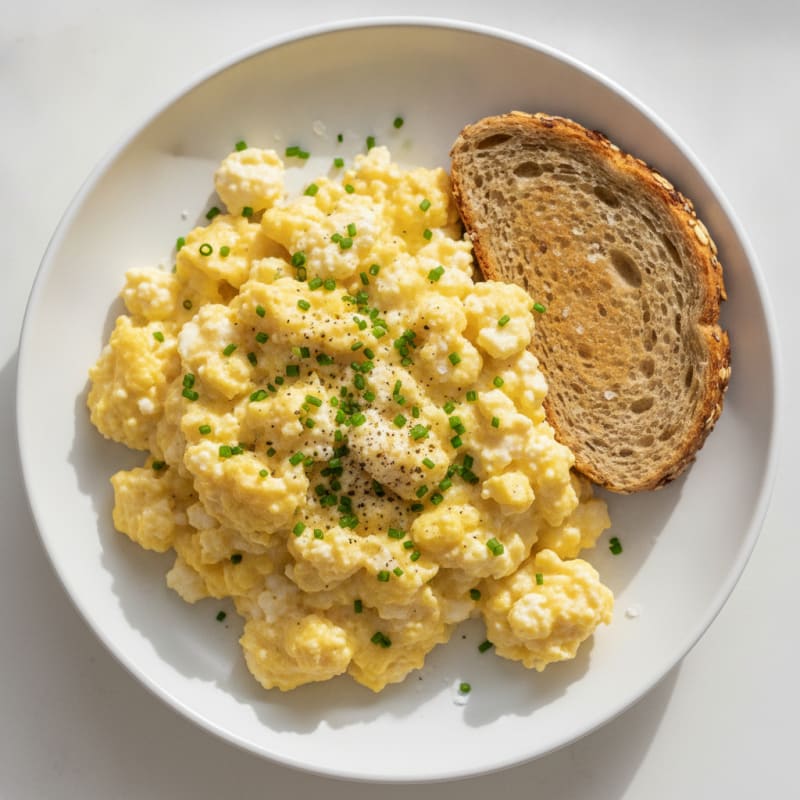 Protein-Packed Scrambled Eggs with Cottage Cheese and Chives