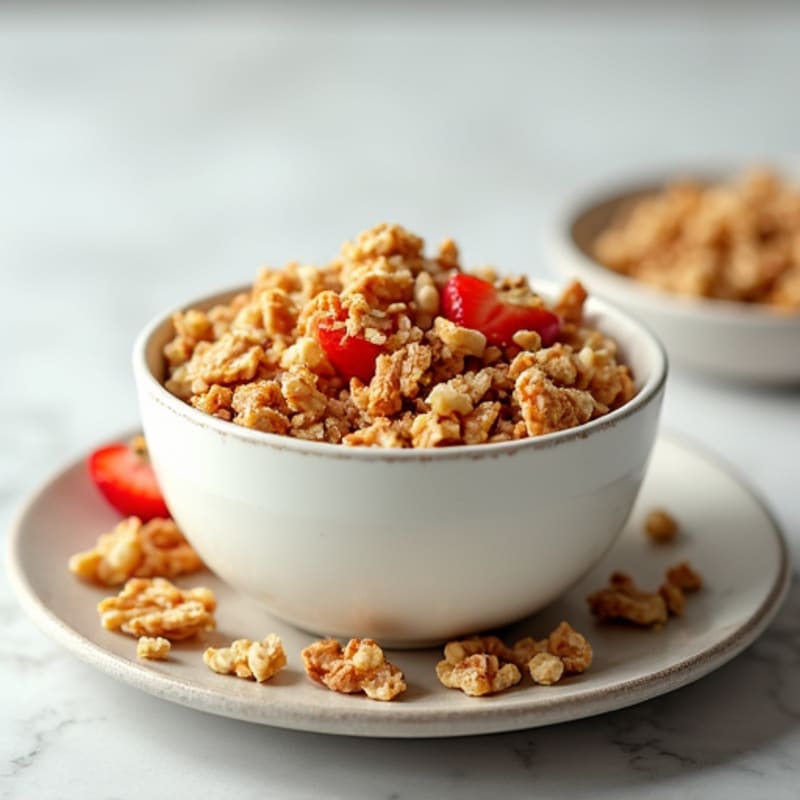 Greek Yogurt with Protein Granola and Chopped Walnuts