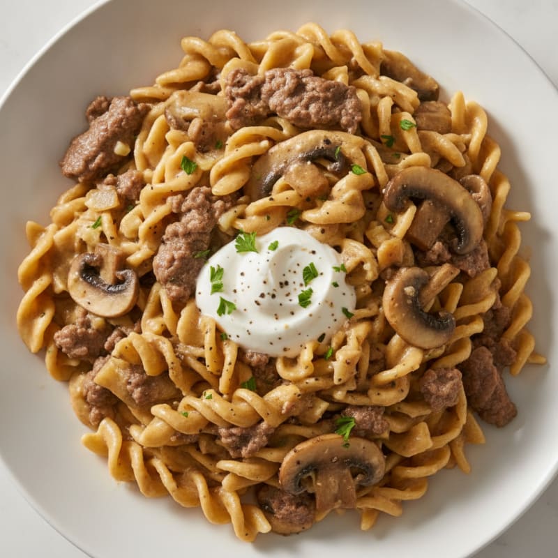 Beef Stroganoff with Egg Noodles