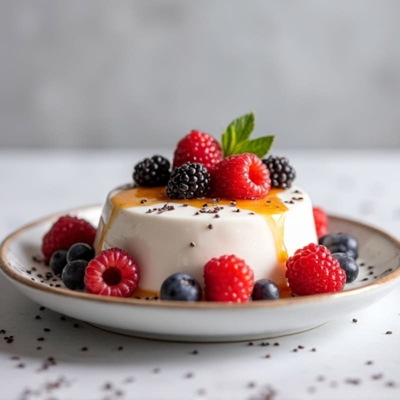 Greek Yogurt Protein Mousse with Mixed Berries