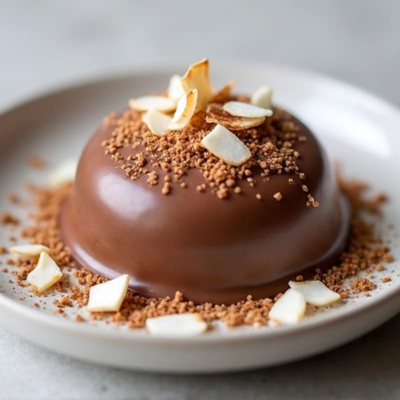 Chocolate Protein Pudding with Pea Protein and Toasted Coconut