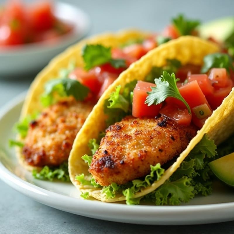 Crispy Chicken Tacos with Fresh Pico