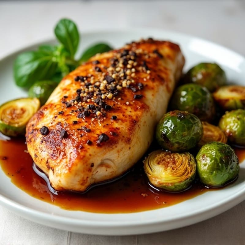 Balsamic Glazed Chicken and Crispy Brussels Sprouts