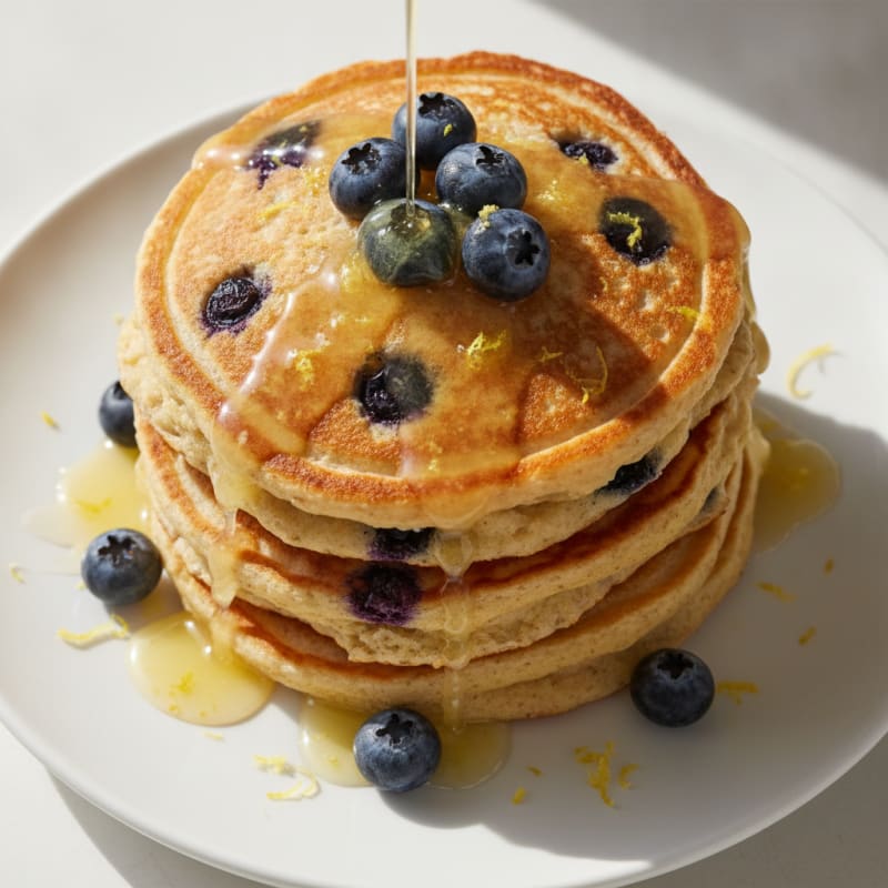 Lemon-Blueberry Ricotta Pancakes
