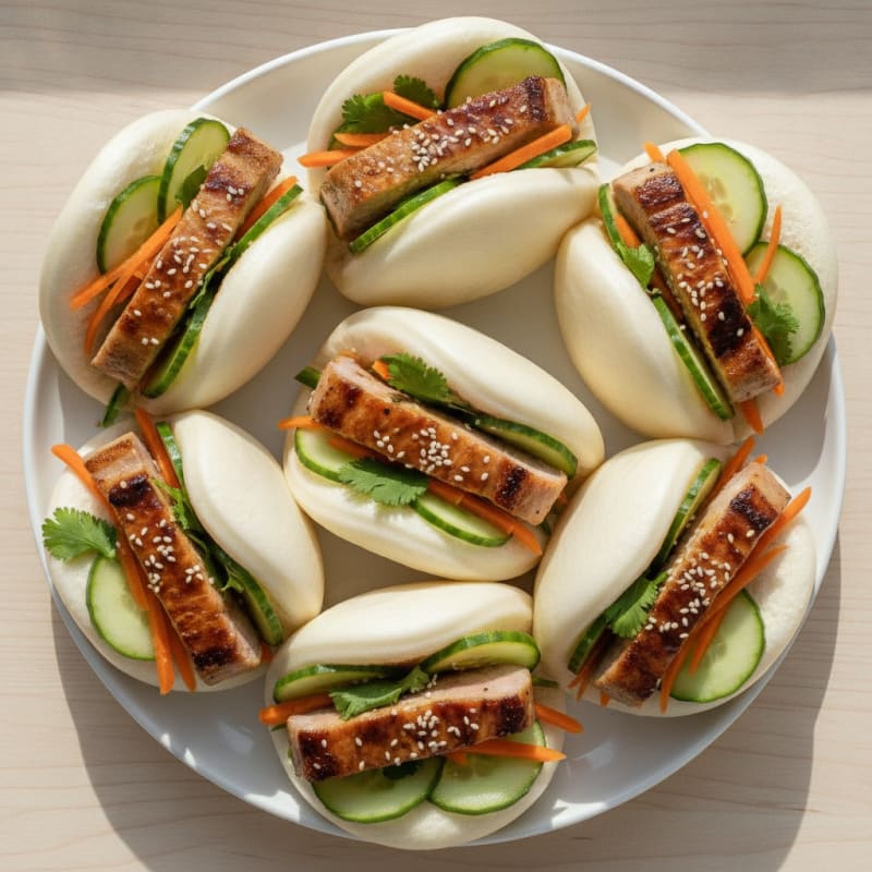 Pork Belly Bao Buns with Pickled Vegetables